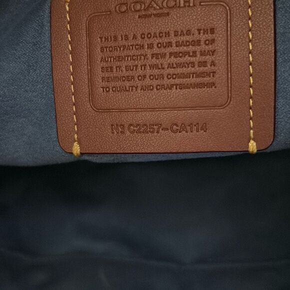 COACH THEO Chambray Blue Leather Tote - Picture 6 of 11